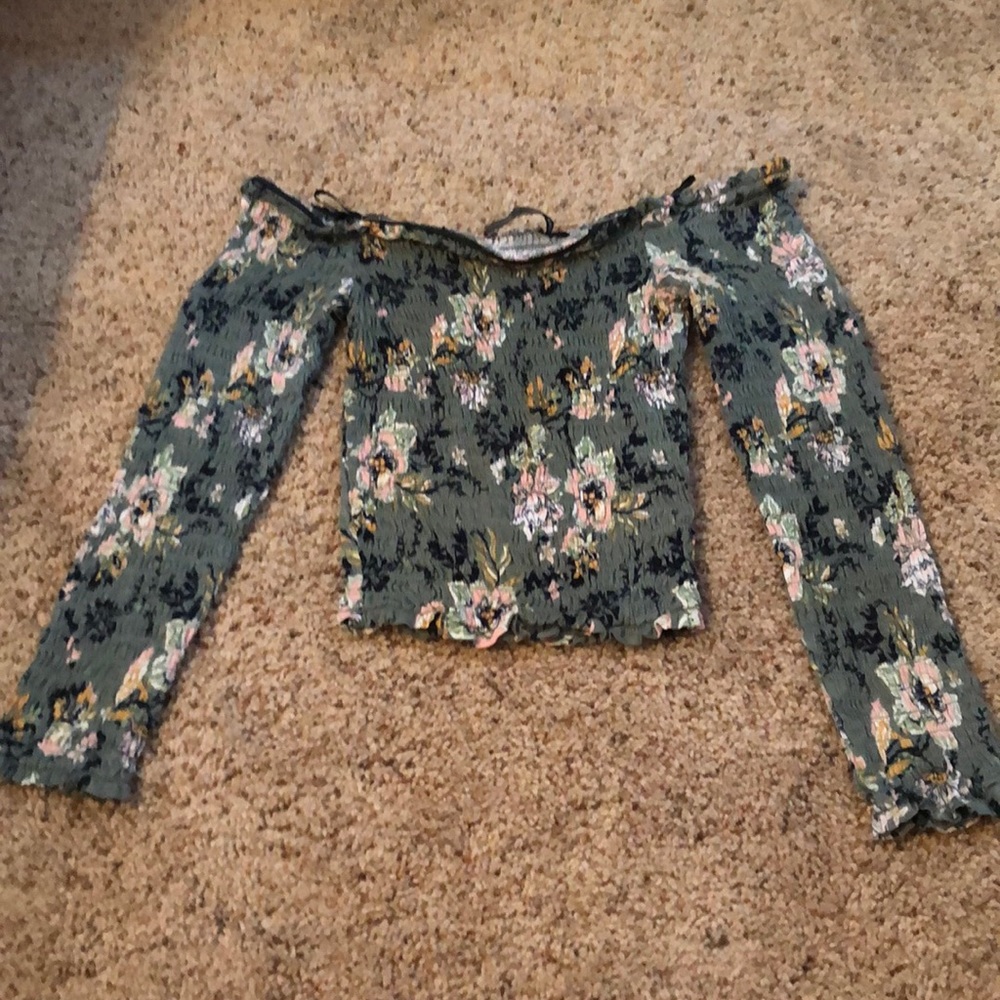 Green tight crop top